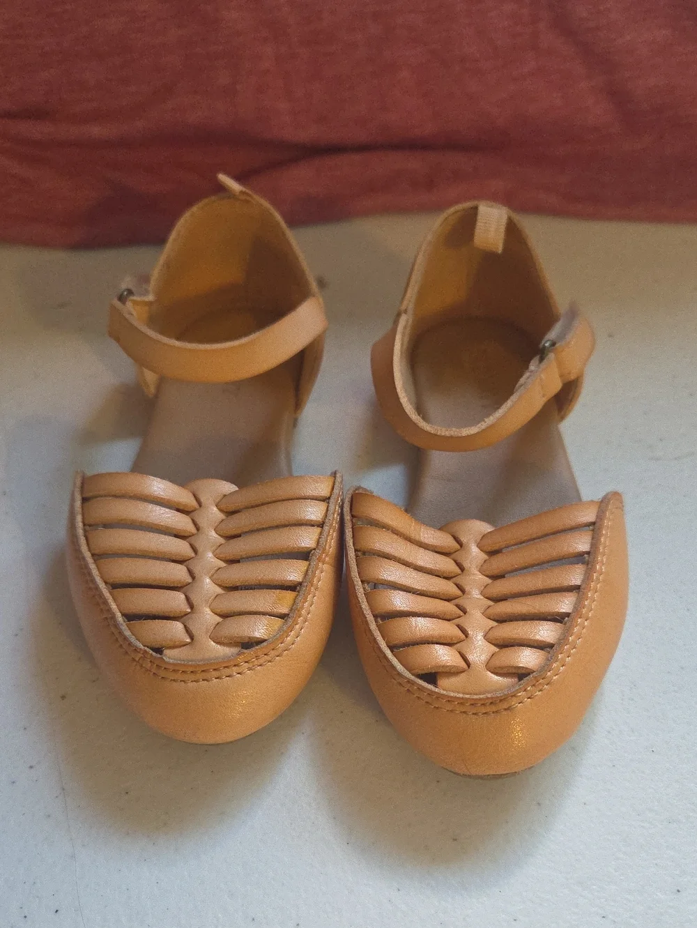 Old Navy Tan Braided Strap Mary Jane Flats